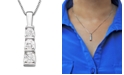 Macy's Three-Stone Diamond Pendant Necklace in 14k White Gold or 14k Yellow Gold (1/2 ct. t.w.)